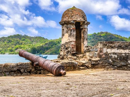 ?????????????????????????????????????????????????????????????????????????? UNESCO World Heritage Site Fort San Jeronimo located in Portobelo, Panama.