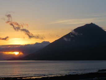 Sonnenuntergang am Vulkan Pico auf den Azoren
