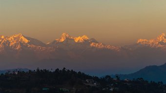Blick von Almora auf das Himalaya