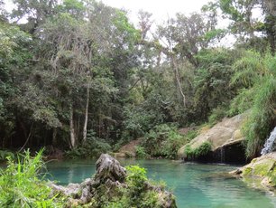 Naturpool mit Wasserfall