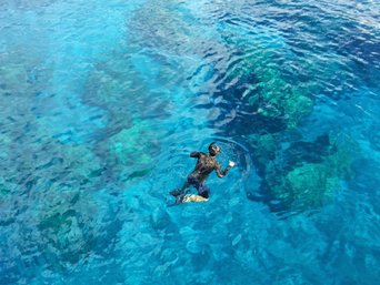 Ein Schnorchler im Meer vor Costa Rica