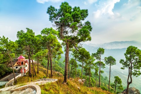 Magical views of landscape of Kasar Devi Temple near Almora, Uttarakhand