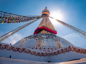Typische Stupa des Baudhanath Tempel in Kathmandu