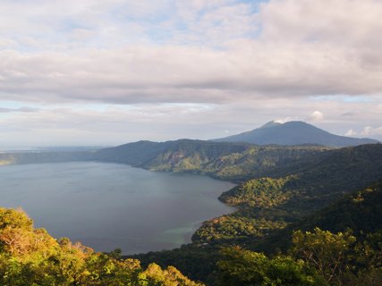 ???????????????????????????????????????????????????????????????????????????????????????? Beautiful view of Laguna de Apoyo and Mombacho volcano at mirador de catarina, Nicaragua