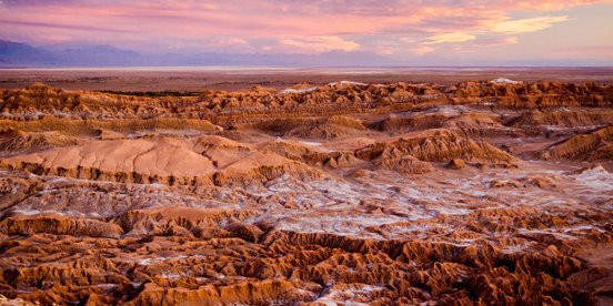 Blick auf das Mondtal in der Atacama Wüste