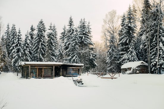 Saunahütte im Wald