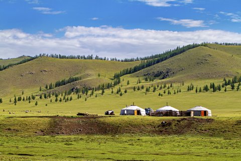 Mongolei Rundreise Nomadenzelte auf dem land