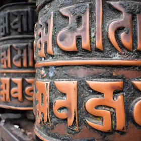 Gebetsmühlen in Nahaufnahme