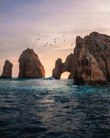Steinfelsen im Meer Sonnenuntergang - Baja California