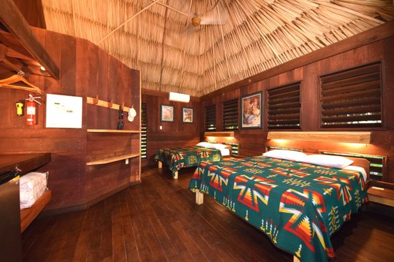 Belize Unterkunft, Bett und Innenruam ist zu sehen