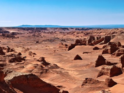 ??????????????????????????????????????????????????????????????????????????????????????????????????????????????????????????????????????????????????????????????????????????????? Herman Cav Canyon at sunset. South Gobi, Mongolia. Herman Tsav Canyon. Red Sand