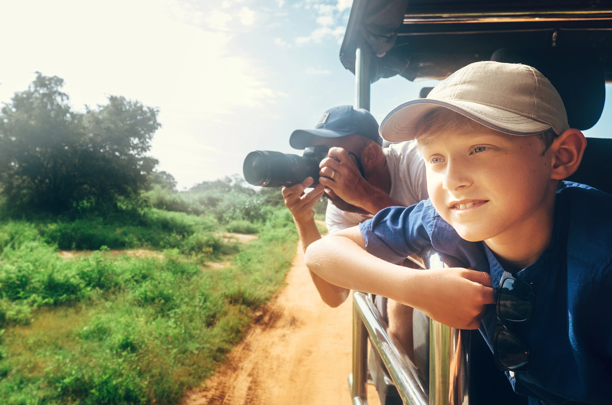 Familie auf Safari