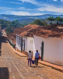 Straße in Barichara, Kolumbien