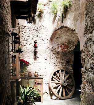 Guatemala Antigua Alte Gasse in Antigua