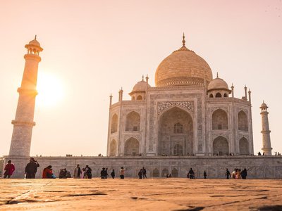 Taj Mahal im Sonnenuntergang
