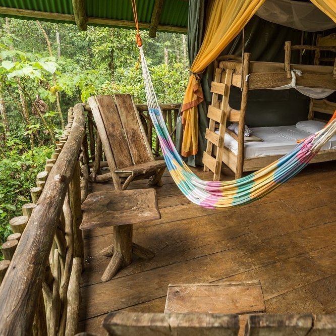 Costa Rica La Tigra Regenwald Lodge Zimmer mit Hängematte