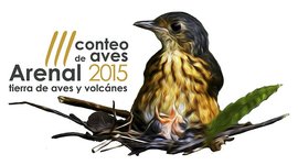 Spanischer Schriftzug und Grafik eines Vogels zur Vogelzählung am Arenal