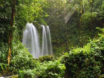 Wasserfall im Regenwald, langzeitbelichtet