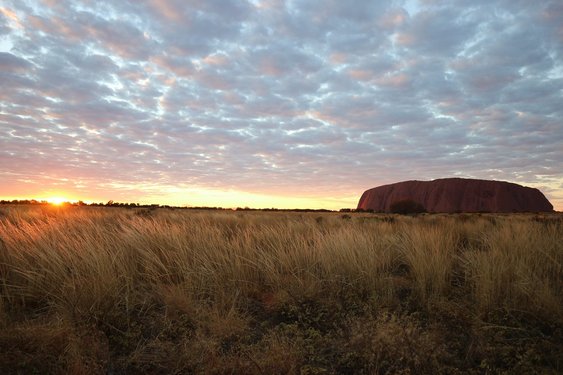 Der Uluru bei Sonnenuntergang