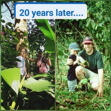 Rainer und Paul Stoll pflanzen einen Baum: Vor 20 Jahren und heute