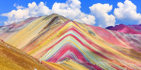 Vinicunca, Region Cusco, Peru. Montana de Siete Colores oder Regenbogenberg.