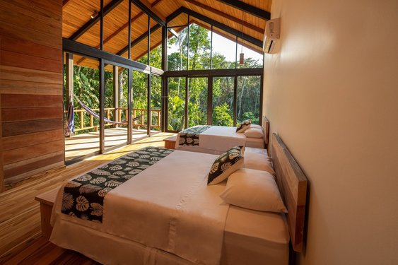 Sacha Lodge Doppelzimmer Standard mit Terrasse und Blick auf den Dschungel