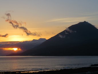 Sonnenuntergang am Vulkan Pico auf den Azoren